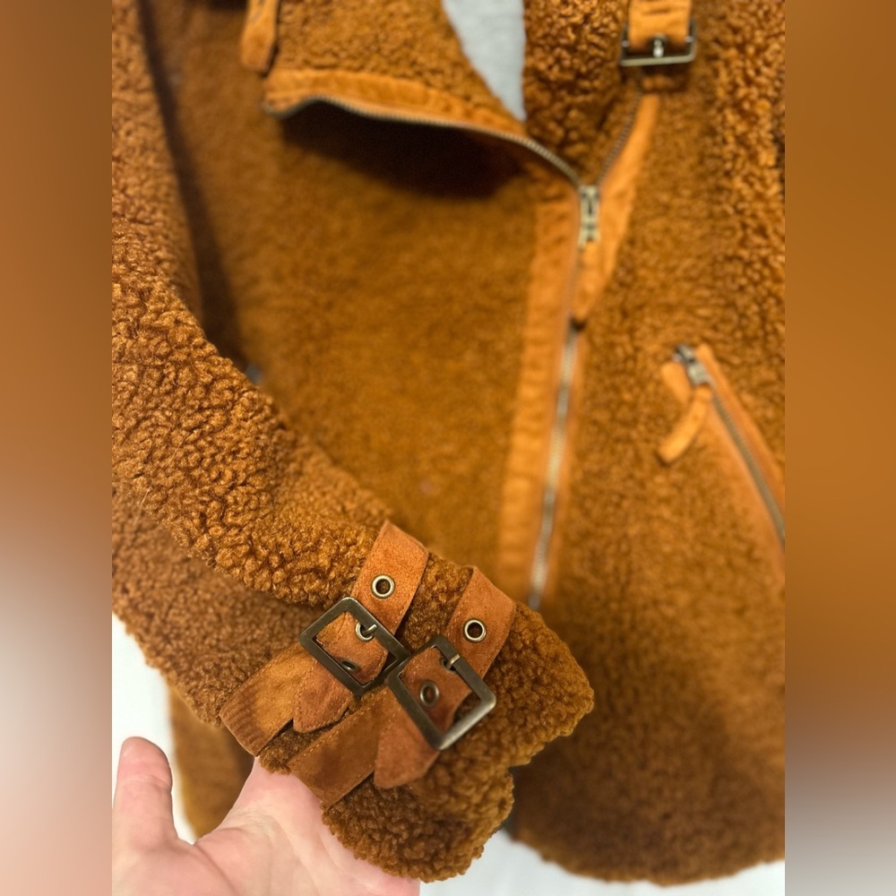Anthro Marrakech Orange Sherpa Jacket - Picture 5 of 5